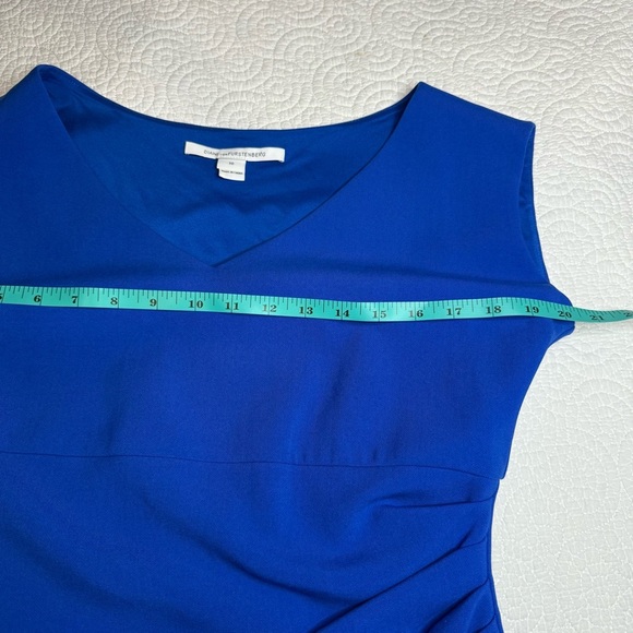Diane Von Furstenberg Blue Ruched Sheath Midi Dress - Picture 9 of 12